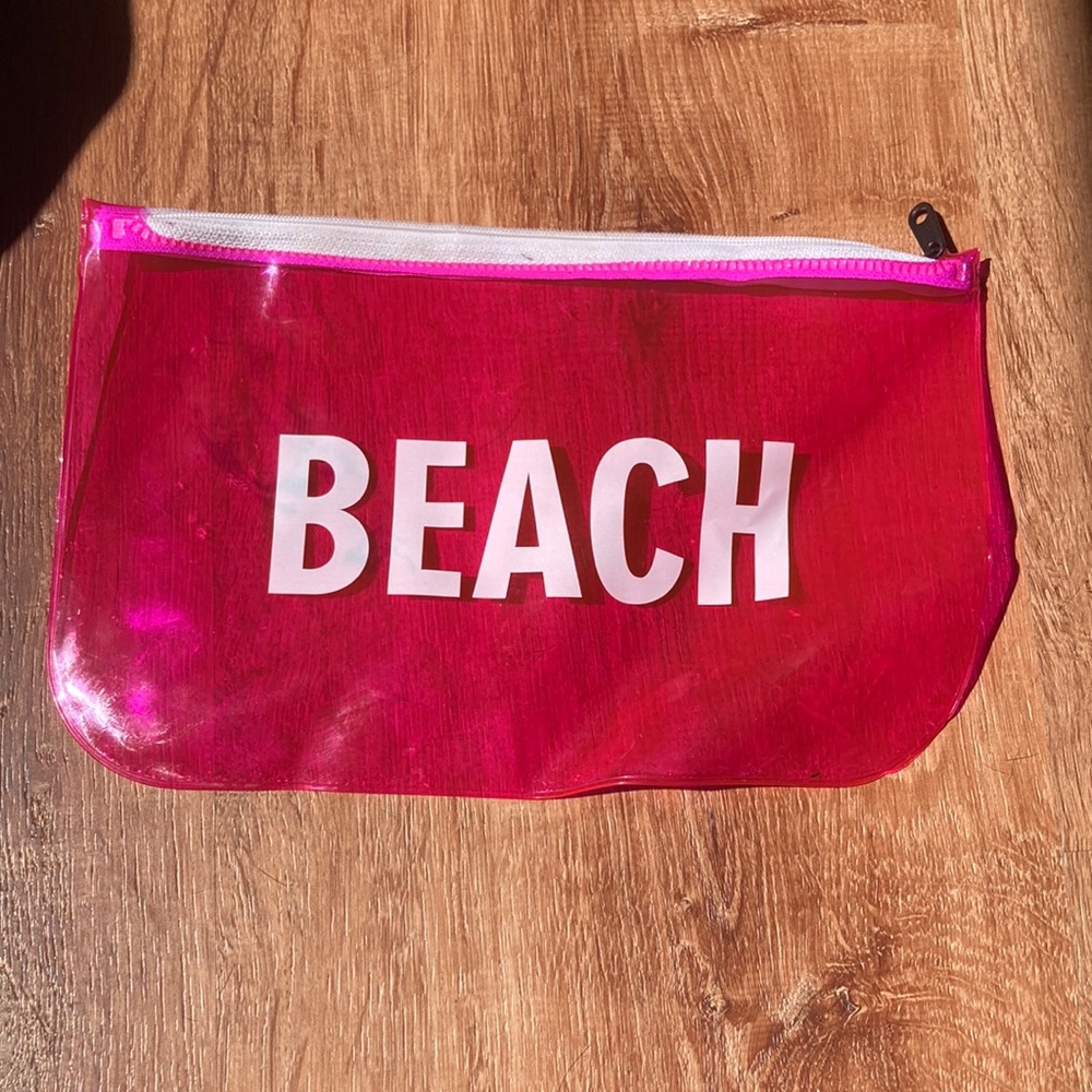 Pink Translucent Beach Makeup Bag